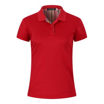 China Anti-Wrinkle Polo T-shirt 100% Polyester Shorts Printing Short Sleeve Woman Polo Shirt for sale