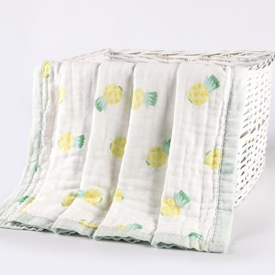 China Softable Cotton Infant Six Layer Cotton Gauze Printed Baby Wrap Covering for sale