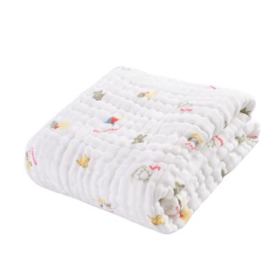 China Wholesale Printed Blanket Infant Blanket Safe For Kids 100% Newborn Baby Bath Towel Cotton Gauze Comforter Hug 120*120cm for sale