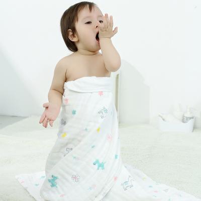 China 120*120cm Cartoon Cotton Baby Bath Towel Baby Bath Towel Super Soft Natural 100% Natural Bamboo Safe For Kids Muslin for sale