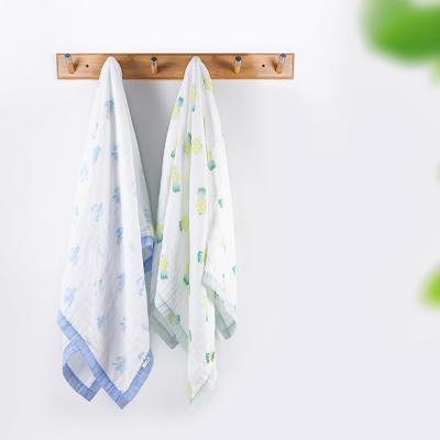 China Sustainable Cotton Gauze Baby Swaddle Blanket With Different 100% Cute Design for sale