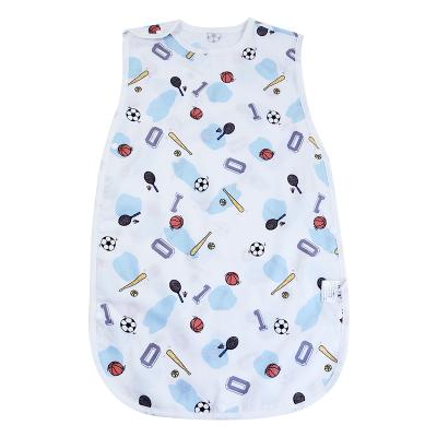 China Baby Antibacterial Unisex Cotton Muslin Sleeping Bag Sleeveless Portable Sleeping Bag for sale