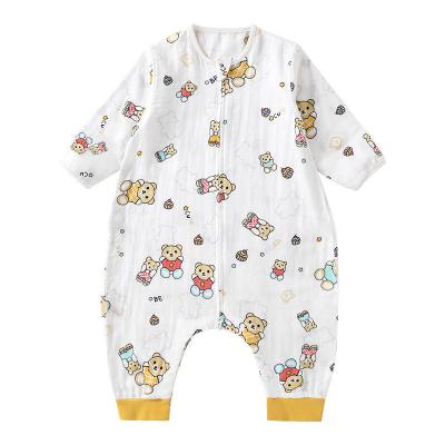 China Long Sleeve Cotton Baby Sleeping Bag Breathable Organic Unisex Baby Safe Portable Bag For Infant Sleeping Bag for sale