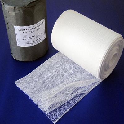 China 100% Cotton 13th 19x15 Mesh 19x15 Meical Gauze Roll Absorbent 36