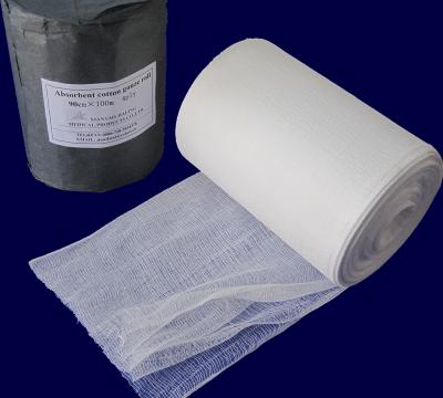 China Surgical Absorbent 100% Medical Care Cotton Yarn Gauze Roll 4 Ply Bleached Disposable Cotton Gauze Roll for sale