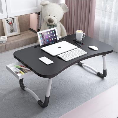 China Foldable Laptop Bed Foldable Laptop Bed Desks MDF Desks Adjustable Bed Computer with Cup Holder and Drawer for sale