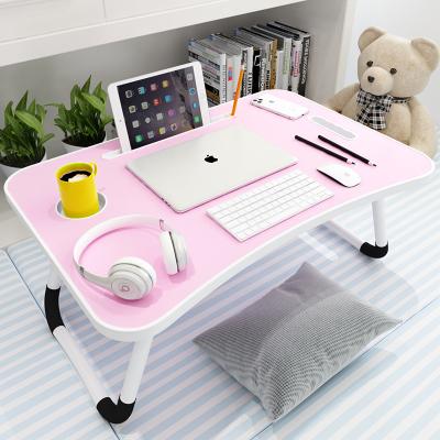 China Home Office Foldable Study Computer Desk Writing Wooden MDF Folding Laptop Table Computer Bed Stand for sale