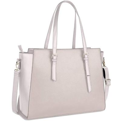 China NEWHEY Daily Life Light Weight Large 15.6 Inch Handbags Ladies Tote Laptop Business Business Bags White Leather Shoulder Women Leather Bags for sale