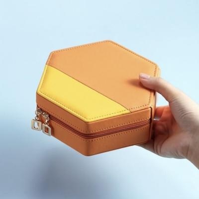 China 2020 Newest Box, Small Polygon Trinket Display Storage Fashinable New Arrival Contract Color Jewelry Case For Ring Earring Neckla for sale