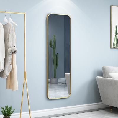 China Other Dress mirror Nordic iron wall hanging mirror floor fitting mirror home bedroom hanging wall simple whole body mirror for sale