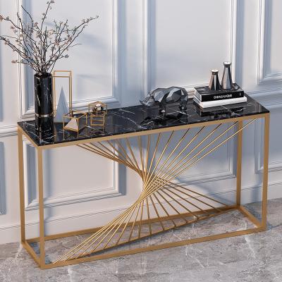 China Other Post-modern light luxury porch platform corridor porch cabinet simple iron art marble porch table by the wall strip case for sale