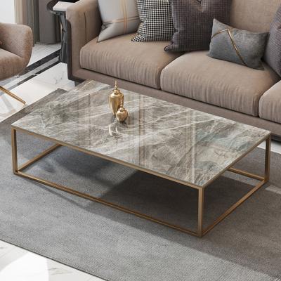 China Other Nordic light luxury rock board tea table living room small family simple modern marble rectangular coffee table for sale