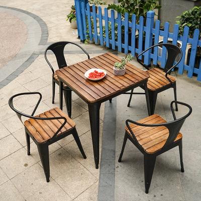 China Industrial Balcony outdoor tables and chairs combination outdoor iron art small tea table simple leisure courtyard patio tables and chairs for sale