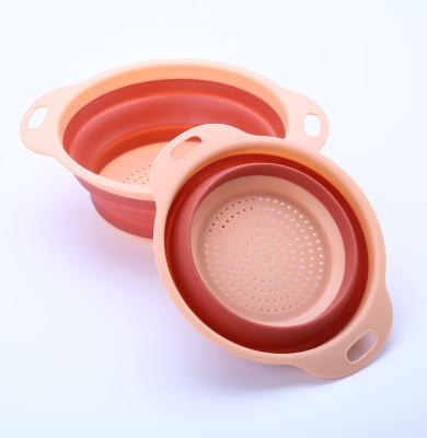 China Sustainable Set of Vegetable Food 2 Folding Kitchen Folding Sieve for Washing Vegetables for sale