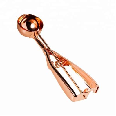 China Metal Stainless Steel Ice Cream Scoop Set Viable Secondary Polishing Cookie Scoop Set Large-Medium-Small Size Balls for sale