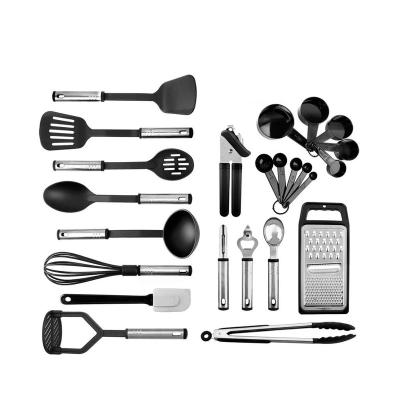 China 24 Piece Sustainable Household Stainless Steel And Nylon Plastic Kitchen Utensils - Nylon Kitchen Utensil Set for sale