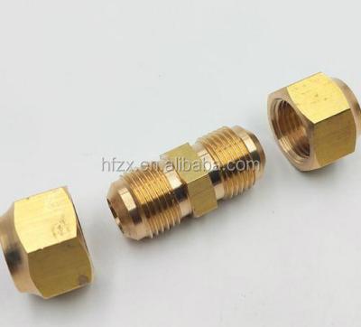 China ROHS certification home refrigeration and air conditioner parts brass coupling nuts, brass hex nut for sale