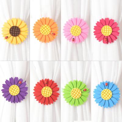 China Sunflower binding curtain accessories holders Decorative Magnetic Curtain Buckle for sale