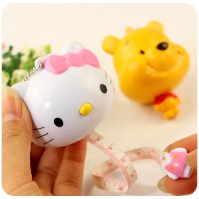 China Portable Cute Head Chained Retractable Tape Measure Cinta Metrica Mini Soft Tape Measure Skyasia Cartoon Body Meter Tape for sale