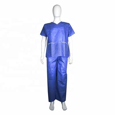 China Stylish Hospital Hospital Scrubs Uniform Custom Made Nurse Scrubs Comfortable Medical Suit Blue Color Surgical Gown Scrubs for sale