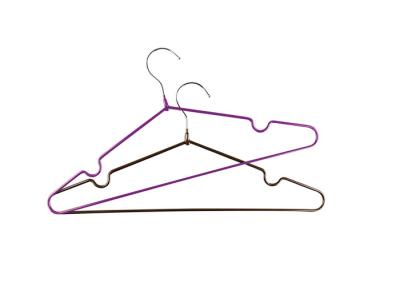 China Non Slip Metal Clothes Hangers PVC Coating Steel Coat Hangers 41 * 0.24CM for sale