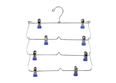 China Four Rows Metal Clothes Hangers Multi Shirt Hanger With PVC Clips for sale