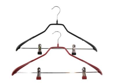 China Fancy  Adult Metal Pant Hangers With Clips , Cool Wardrobe Clothes Hangers for sale