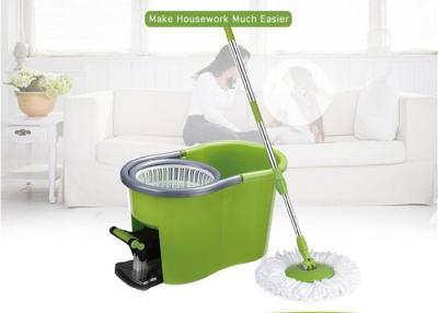 China Stainless Steel Pole Double Bucket Spin Mop , Easy Clean 360 Degree Spin Mop for sale