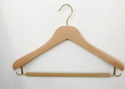 Cina Testa piatta di legno dei ganci di cappotto del pantalone delle grucce per vestiti della betulla delle donne in vendita