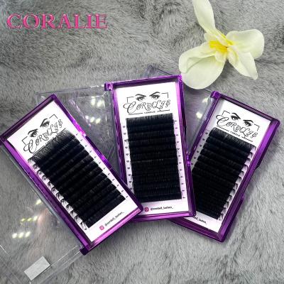 China Natural Long Dual Density L B J Curl Cashmere Volume Wick c d cc Trays 0.05 0.07 0.1mm Velvet Eyelash Extensions Easy Fan Eyelash Extensions for sale