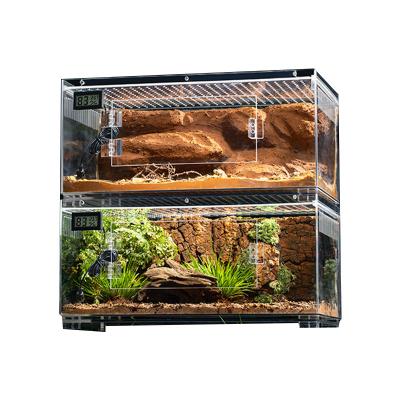 China Sustainable Custom Reptilian Box  Reptile Cage Snake Chameleon Reptiles Terrarium 40 Gallon Large Acrylic Reptile Enclosure for sale