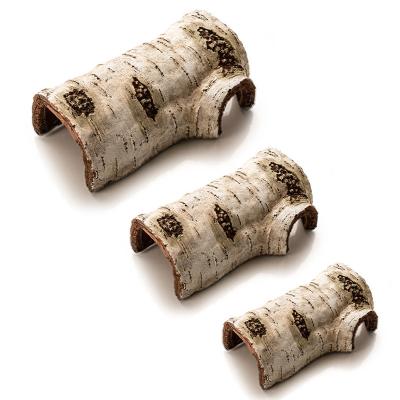 China Sustainable Climbing pet resin birch to avoid lizard gecko snake reptile landscaping hide cave for sale