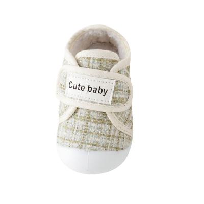 China Other Cute baby warm terry sock shoes rubber sole touch fastener baby child sock shoes for outdoor for sale