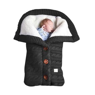 China Wearable High quality autumn and winter baby trolley sleeping bag outdoor button baby knitted sleeping bag for sale