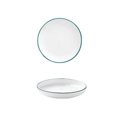 China Sustainable Modern Restaurant Kitchen Small Round Shape Flavor Dish Ceramic Plates for sale