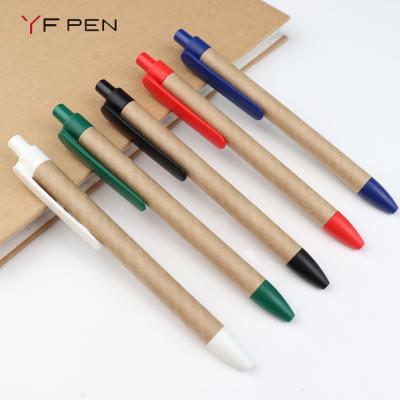 China 2022 new normal paper barrel Eco-friendly paper ball Pen Printing Pens Custom Logo Notebook With for sale