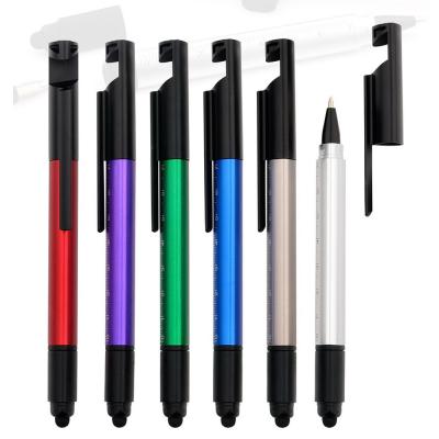 China Normal refill China new wholesale 5 in 1popular multifunctional tool pen promotion with screwdriver ruler phone holder holder stylus for sale