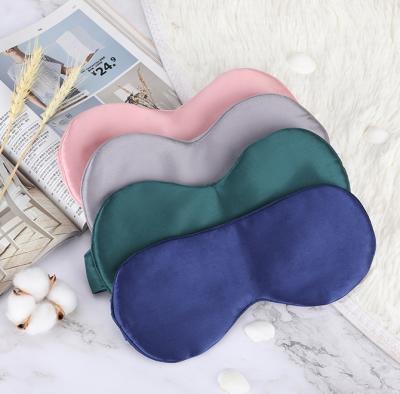 China Anti-Puffiness Fashion Solid Color Silk Sleeping Eye Mask Beauty Mulberry Relaxing 100% Silk Passionate Eye Mask For Travel for sale