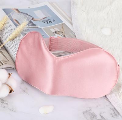 China Anti-Puffiness Fashion Solid Color Silk Sleeping Eye Mask Beauty Mulberry Heat Relaxing 100% Silk Eyemask For Travel for sale