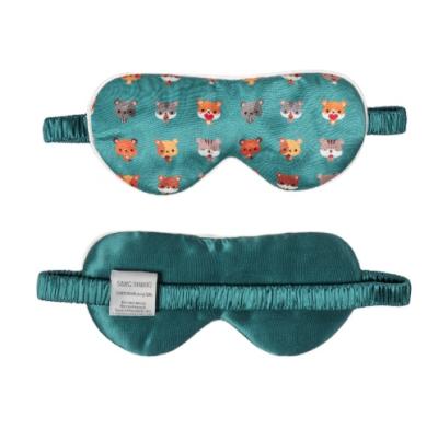 China 2021 new arrival fashion mulbery pillow silk eyemask set Anti-puffiness silk children's eyemask printing for sale