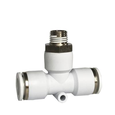 China Factory High Quality Pneulead Fittings Male Thread Tee R1/4 Plumbing PPR Pipe Fittings T Shaped Connector for sale