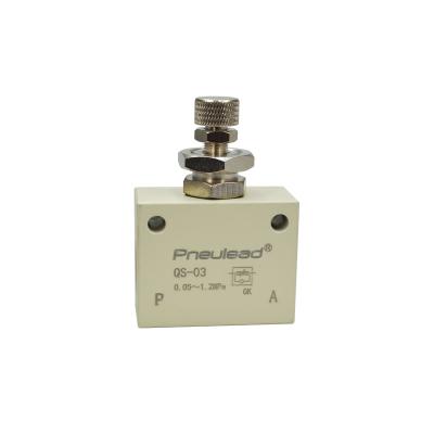 China Flexibility QS Series Speed ​​Regulating Valve Solenoid Throttle Valve One Way Pneumatic Restrictive Valve for sale