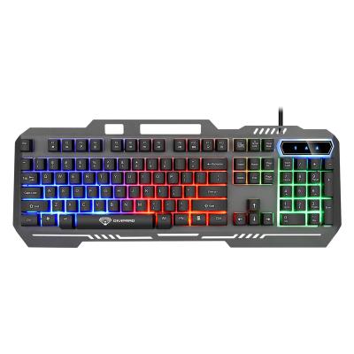 China Multimedia keys new product best-selling mechanical feel, colorful backlight, metal panel gaming keyboard with mobile phone bracket for sale