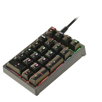 China 2021Accounting Keypad K21 Numeric Multifunctional Switch Wired Mini Digital Numpad Numeric Keypad RGB Backlit Keyboard for sale