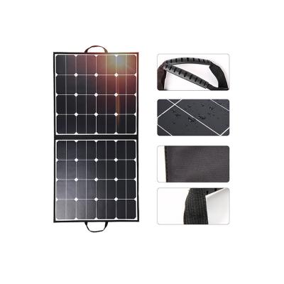 China 100W Sunpower Portable Cloth Usb Kit And Solar Panel Outdoor Charging 100W Left Foldable 100 Watt Foldable For Camping Power OEM for sale