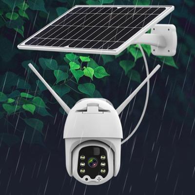 China Human Motion Wifi Alarm Tracking Outdoor 4 G Sim Card Wi-Fi Ptz Solar Intelligence Powered CCTV Smart Camera Q5 Rotating Outdoor Solar Camera for sale