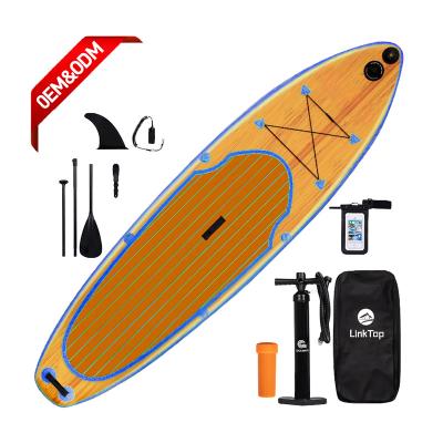 China 2022 New Style Custom Wood Grain Unisex Wooden Board Standing SUP- Surfing Board Paddle Grain Paddleboard for sale