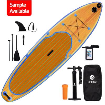 China Unisex Wood Grain Sip Panels Surfboard Stand Up Paddleboard Epoxy Resin Inflatable Paddle Board for sale