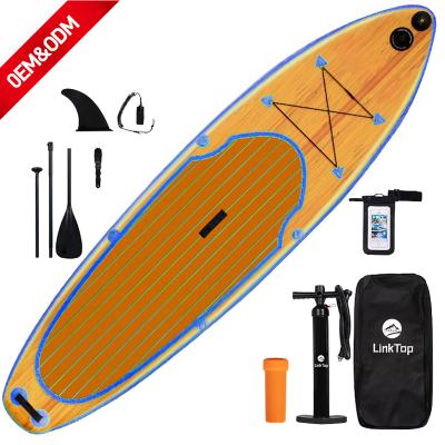 China Wooden Wooden Point ISUP Drop Up Paddleboard Unisex Factory PVC Air Panels Inflatable Surfing Stand for sale