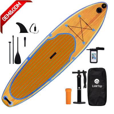 China Popular Unisex Wood Grain Maker Inflatable Paddleboard Paddle Board Comic Bamboo With Accessories for sale